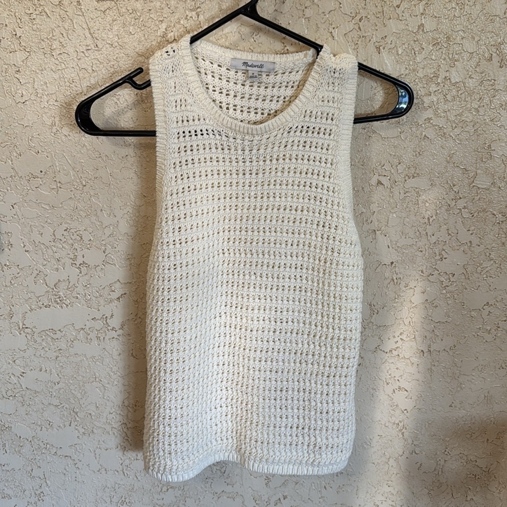 Cream Crochet Knit Tank NWT - Picture 6 of 13